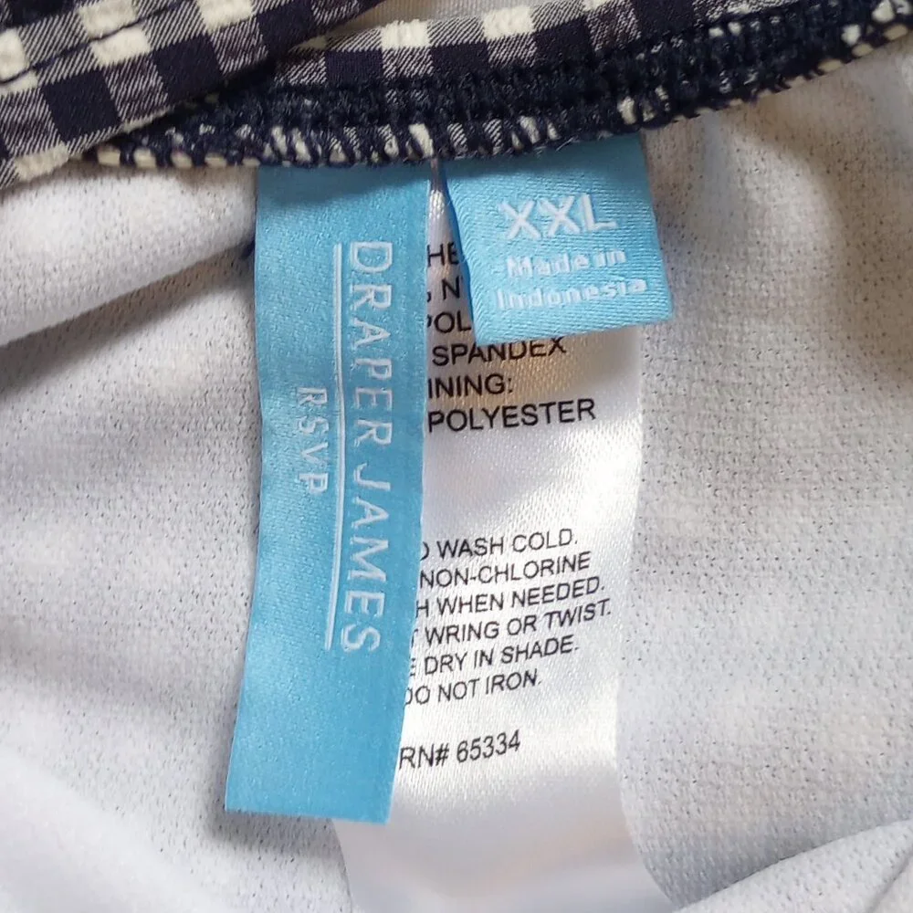 Draper James Navy Gingham Seersucker Draped Halter Swimsuit - Picture 5 of 10